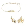 O Leaf Diamond Bracelet & Stud Earrings Set in 9ct Yellow Gold sold by Gemondo Jewellery