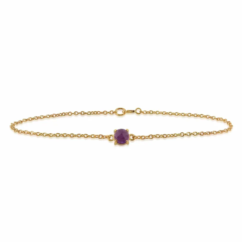 Classic Round Amethyst Checkerboard Bracelet in 9ct Yellow Gold sold by Gemondo Jewellery