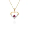 Classic Ruby & Diamond Heart Pendant in 9ct Yellow Gold sold by Gemondo Jewellery