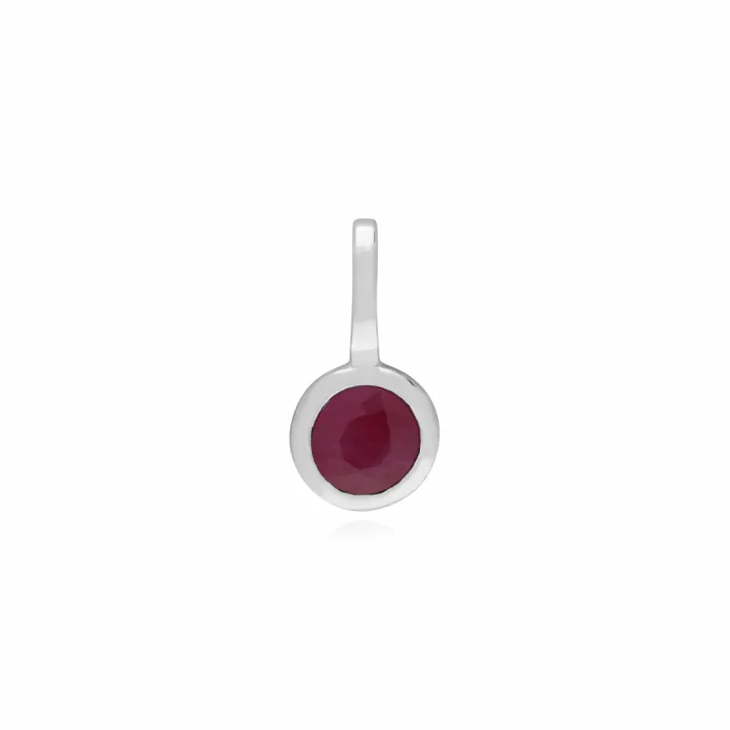 Gemondo Sterling Silver Single Stone Ruby Charm sold by Gemondo Jewellery