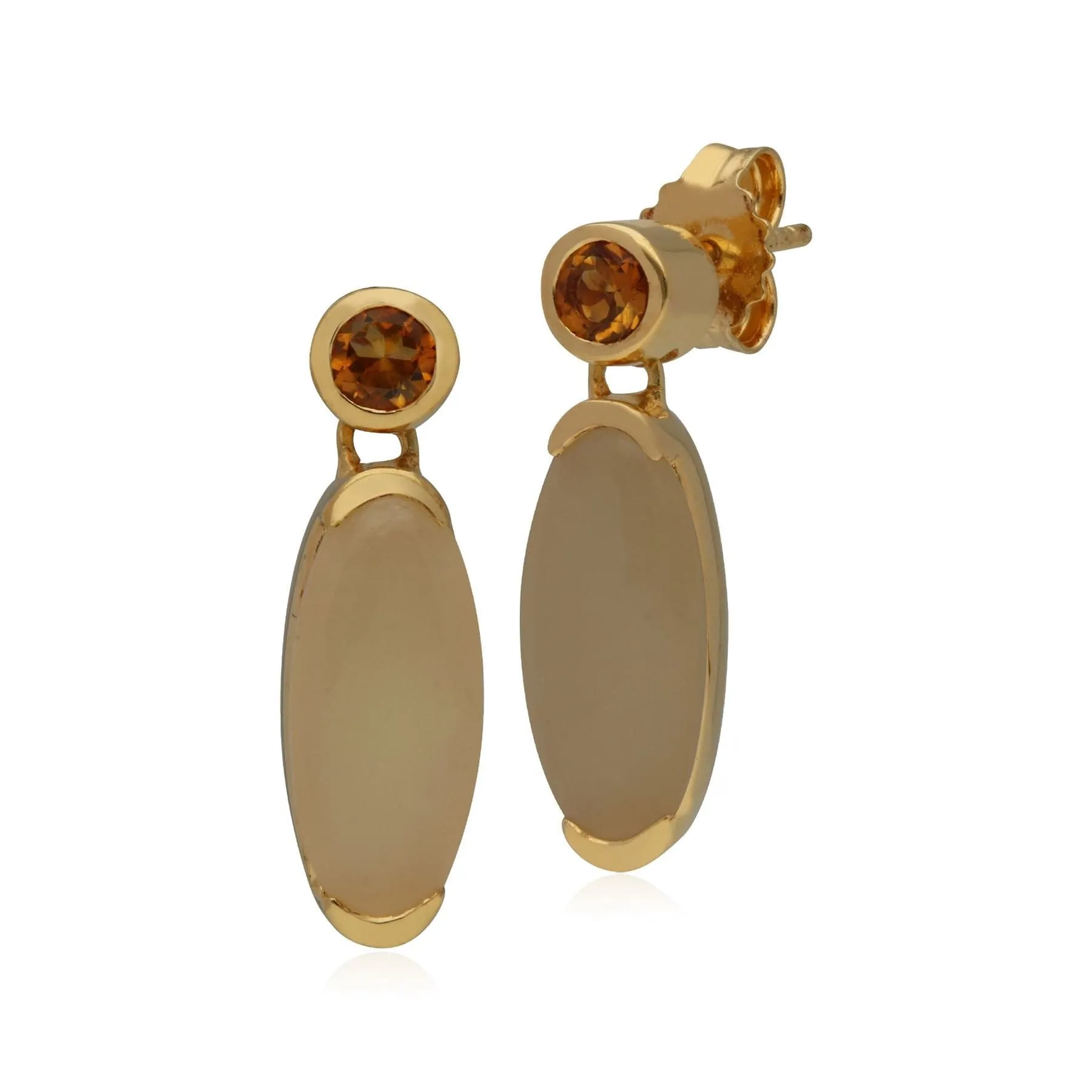 Kosmos Opal & Citrine Oval Shaped Drop Earrings In Gold Plated Sterling Silver sold by Gemondo Jewellery product image thumbnail 2