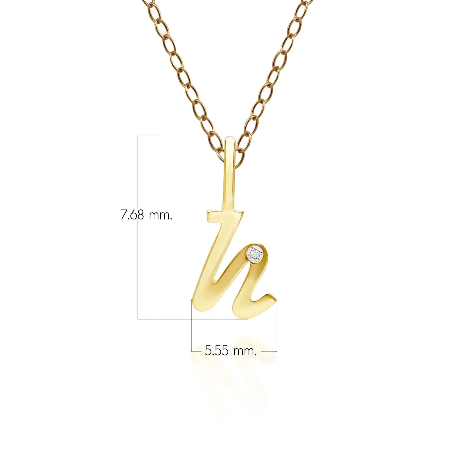 Alphabet Letter H Diamond pendant in 9ct Yellow Gold sold by Gemondo Jewellery product image thumbnail 3