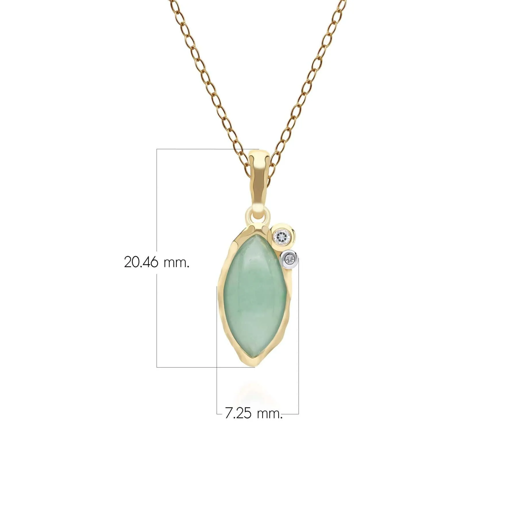 Irregular Marquise Dyed Green Jade & Topaz Pendant In 18ct Gold Plated SterlIng Silver sold by Gemondo Jewellery product image thumbnail 3