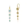 Siberian Waltz White Enamel & Amazonite Dangle Drop Earrings in Gold Plated Sterling Silver sold by Gemondo Jewellery