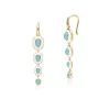 Siberian Waltz White Enamel & Amazonite Dangle Drop Earrings in Gold Plated Sterling Silver sold by Gemondo Jewellery