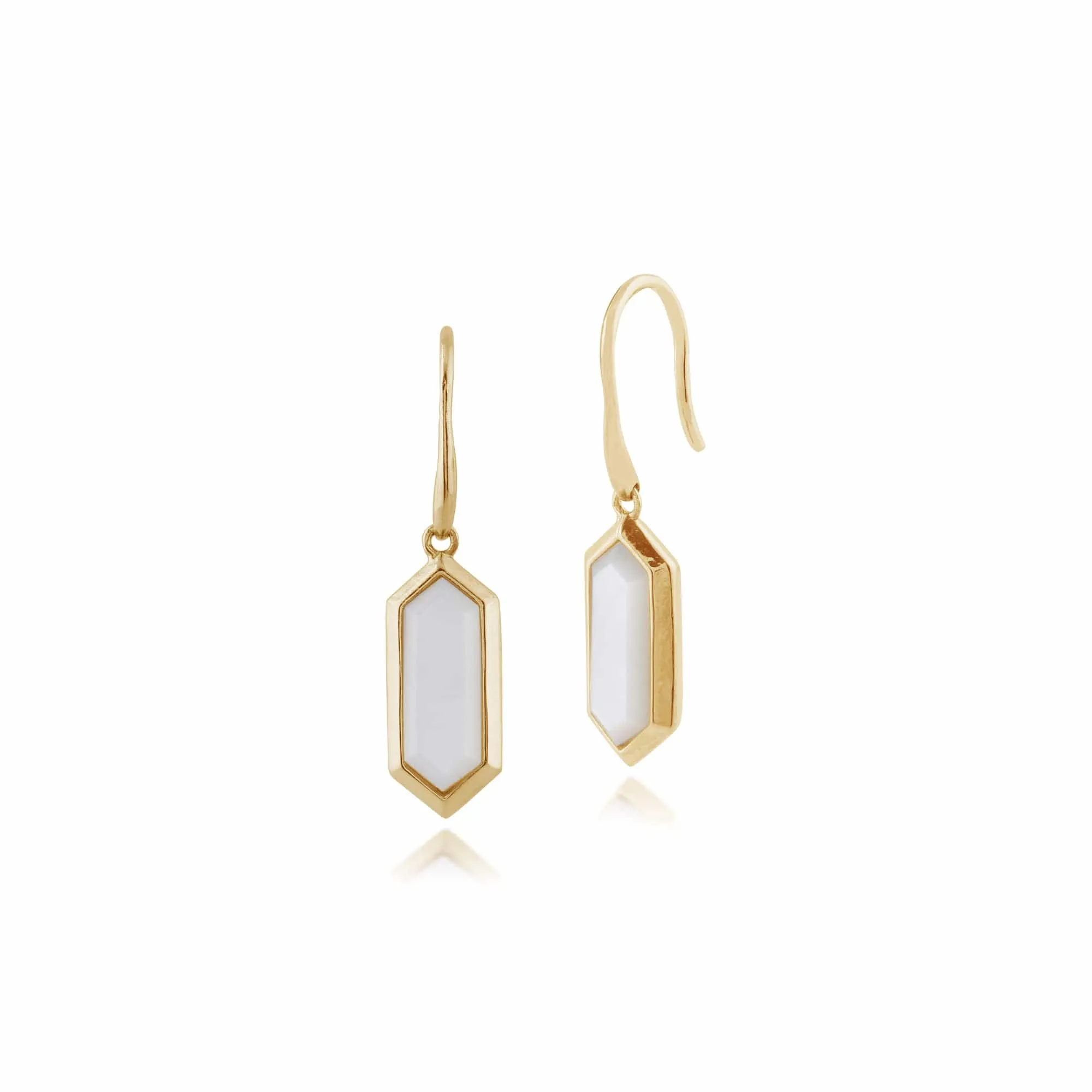 Hexagon Mother of Pearl Hexagon Drop Earrings & Necklace Gold Plated Set sold by Gemondo Jewellery product image thumbnail 2