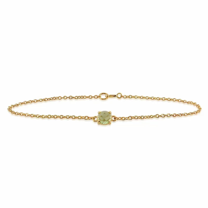 Classic Round Peridot Checkerboard Bracelet in 9ct Yellow Gold sold by Gemondo Jewellery