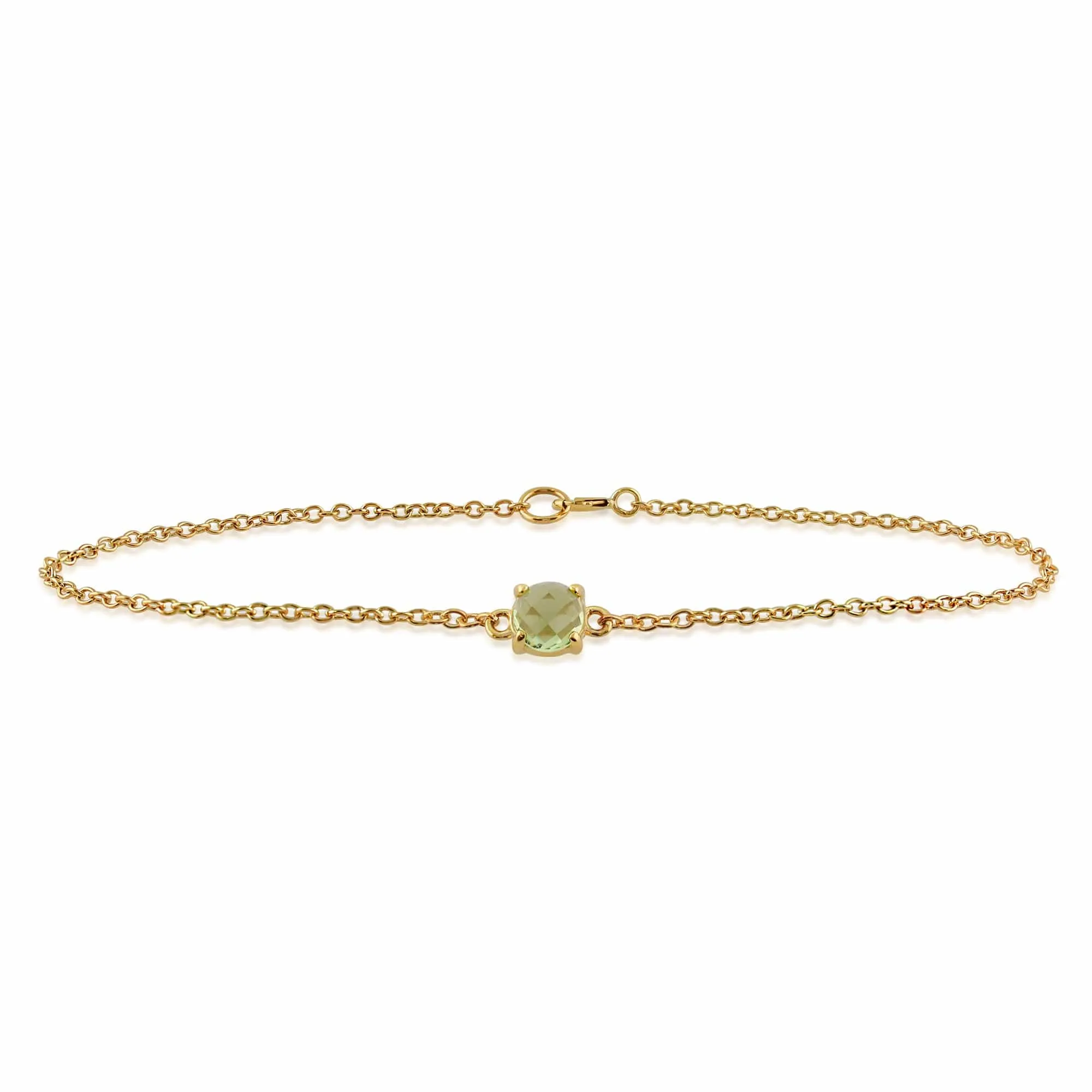 Classic Round Peridot Checkerboard Bracelet in 9ct Yellow Gold sold by Gemondo Jewellery