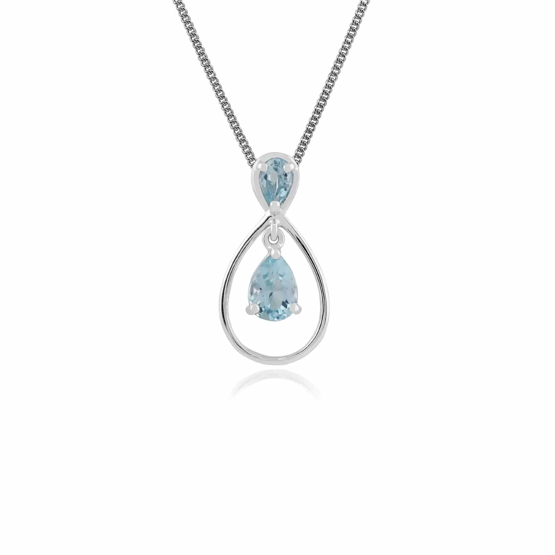 Gemondo 9ct White Gold 1.04ct Blue Topaz Pendant on 45cm Chain sold by Gemondo Jewellery