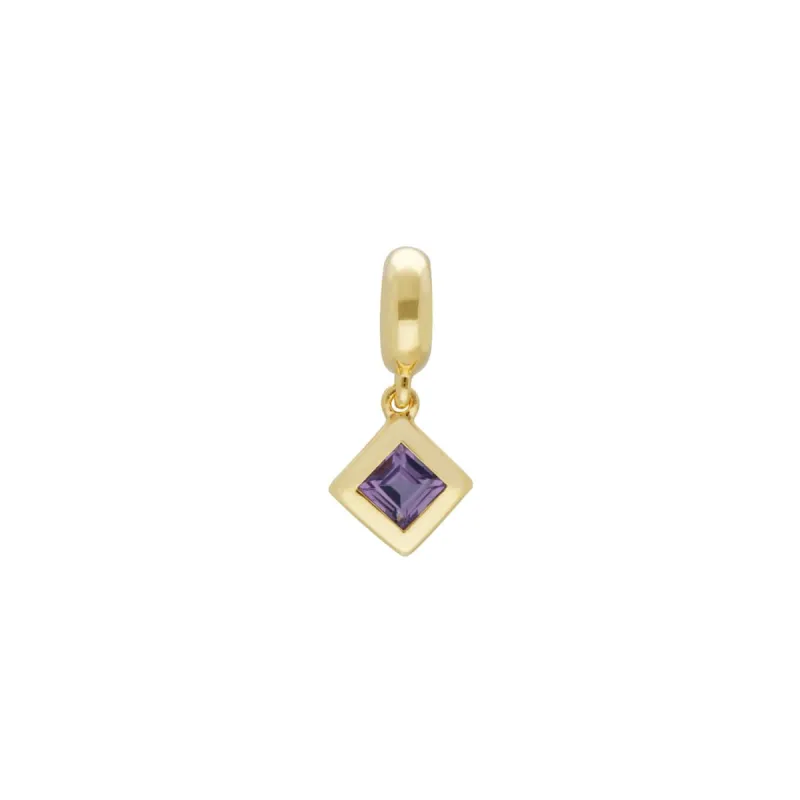 Achievement 'Stone of Power' Gold Plated Amethyst Charm sold by Gemondo Jewellery