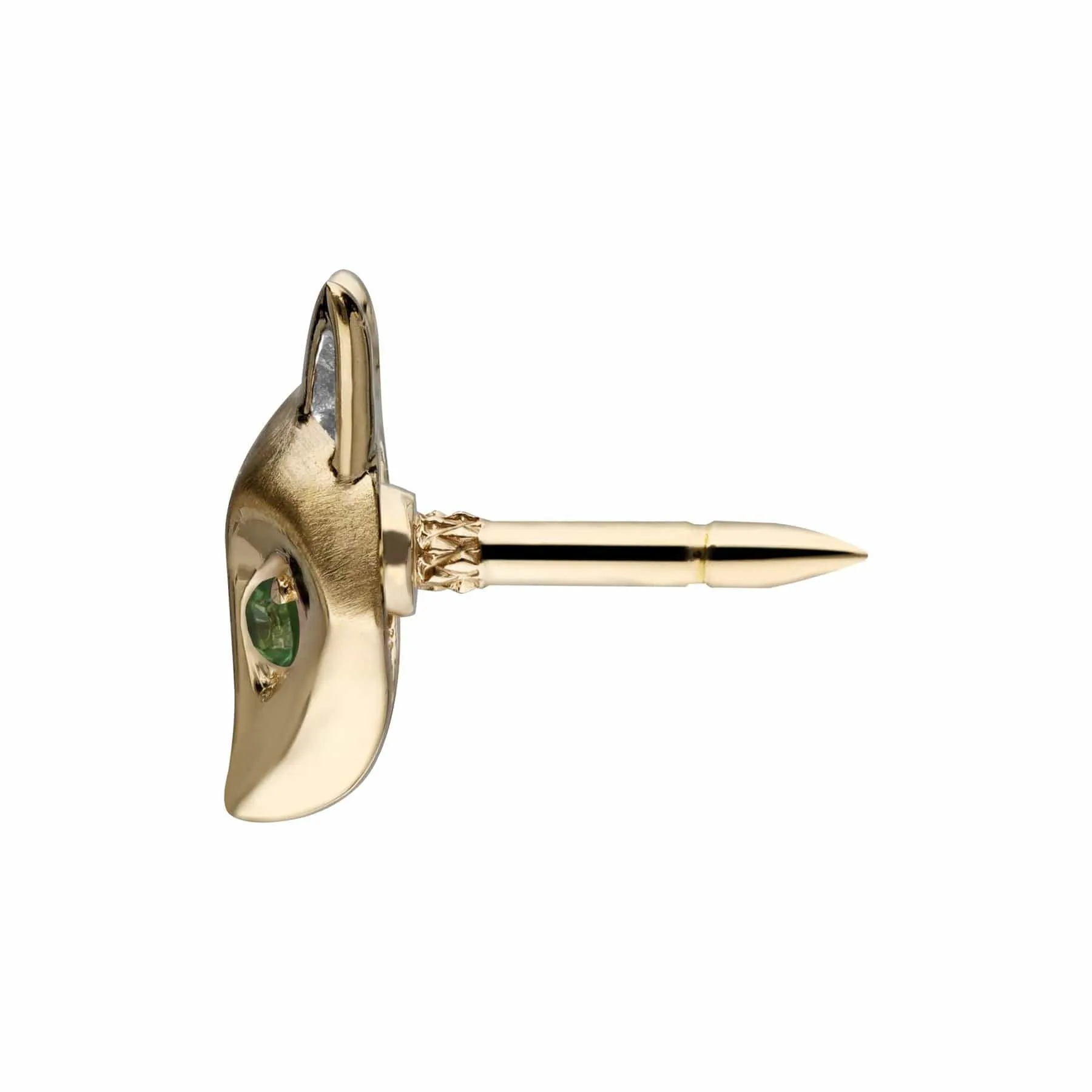 Gardenia Tsavorite Fox Pin In 9ct Yellow Gold sold by Gemondo Jewellery product image thumbnail 3