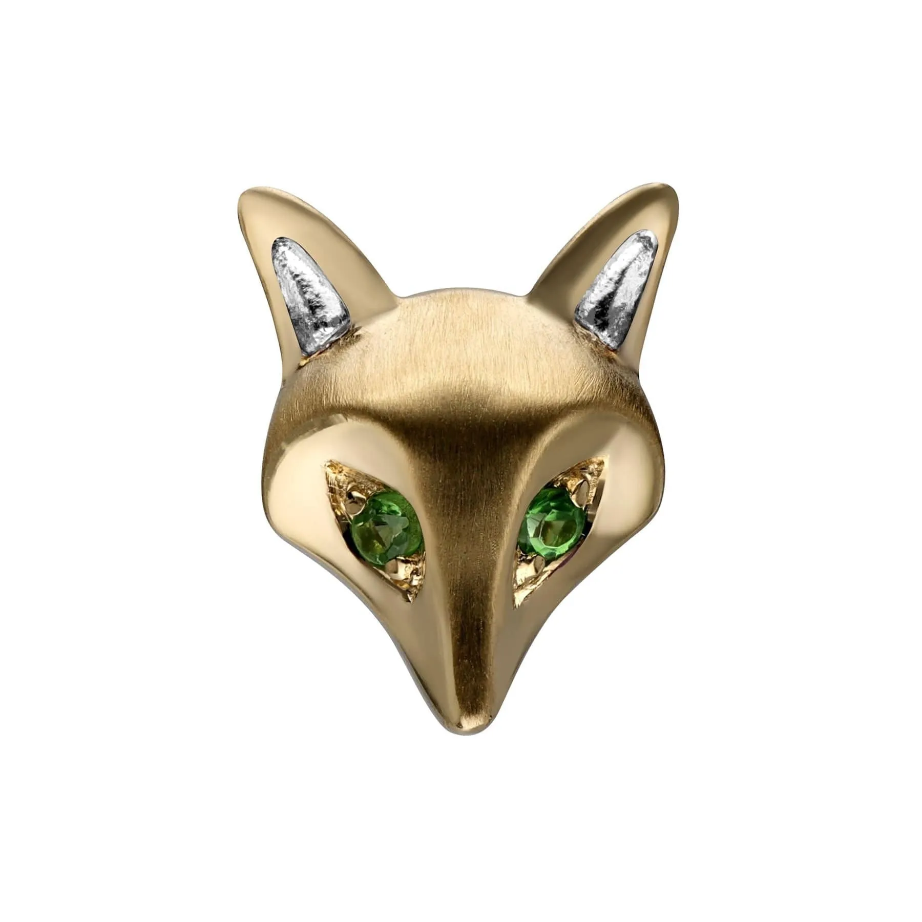 Gardenia Tsavorite Fox Pin In 9ct Yellow Gold sold by Gemondo Jewellery