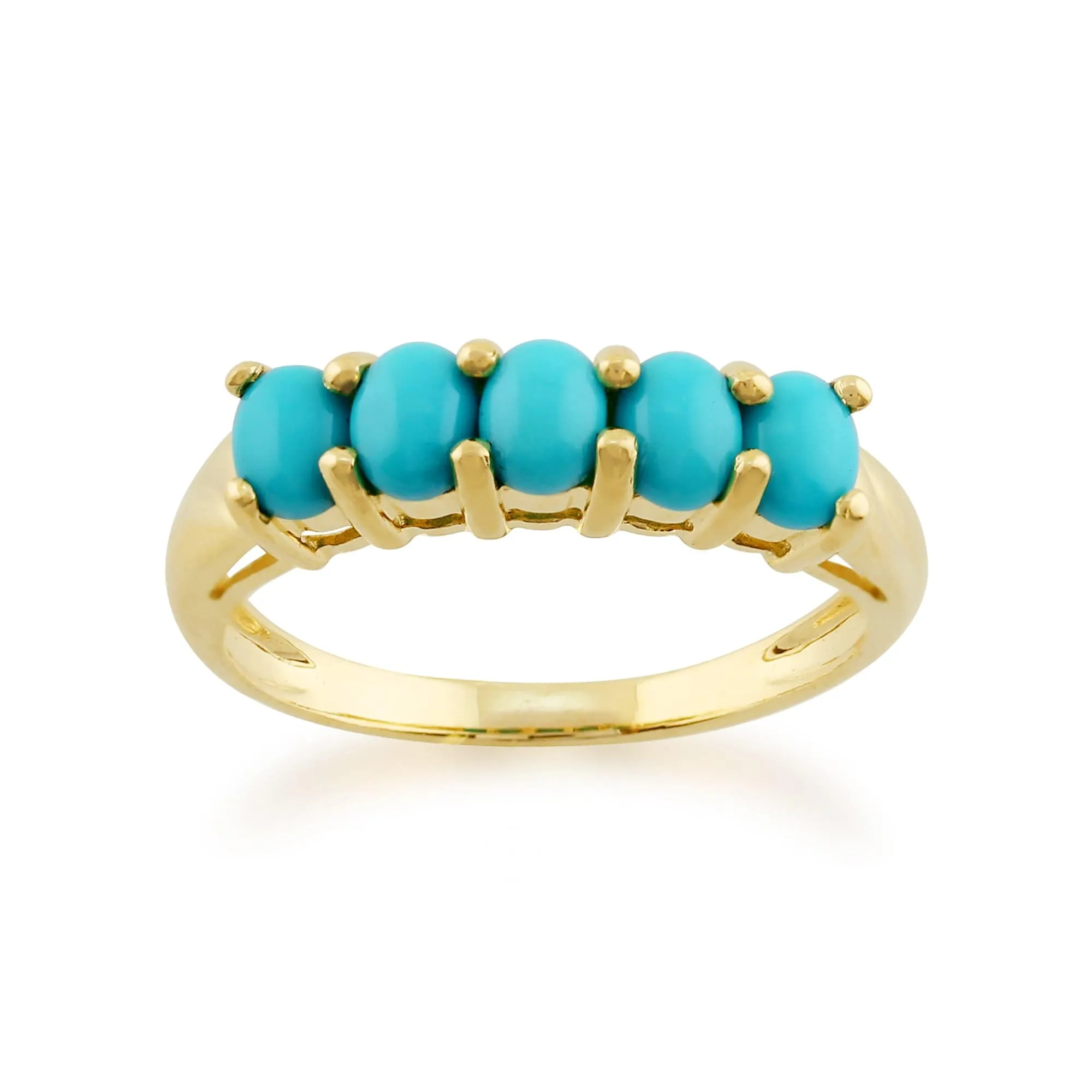 Gemondo 9ct Yellow Gold 0.61ct Turquoise Half Eternity Ring sold by Gemondo Jewellery