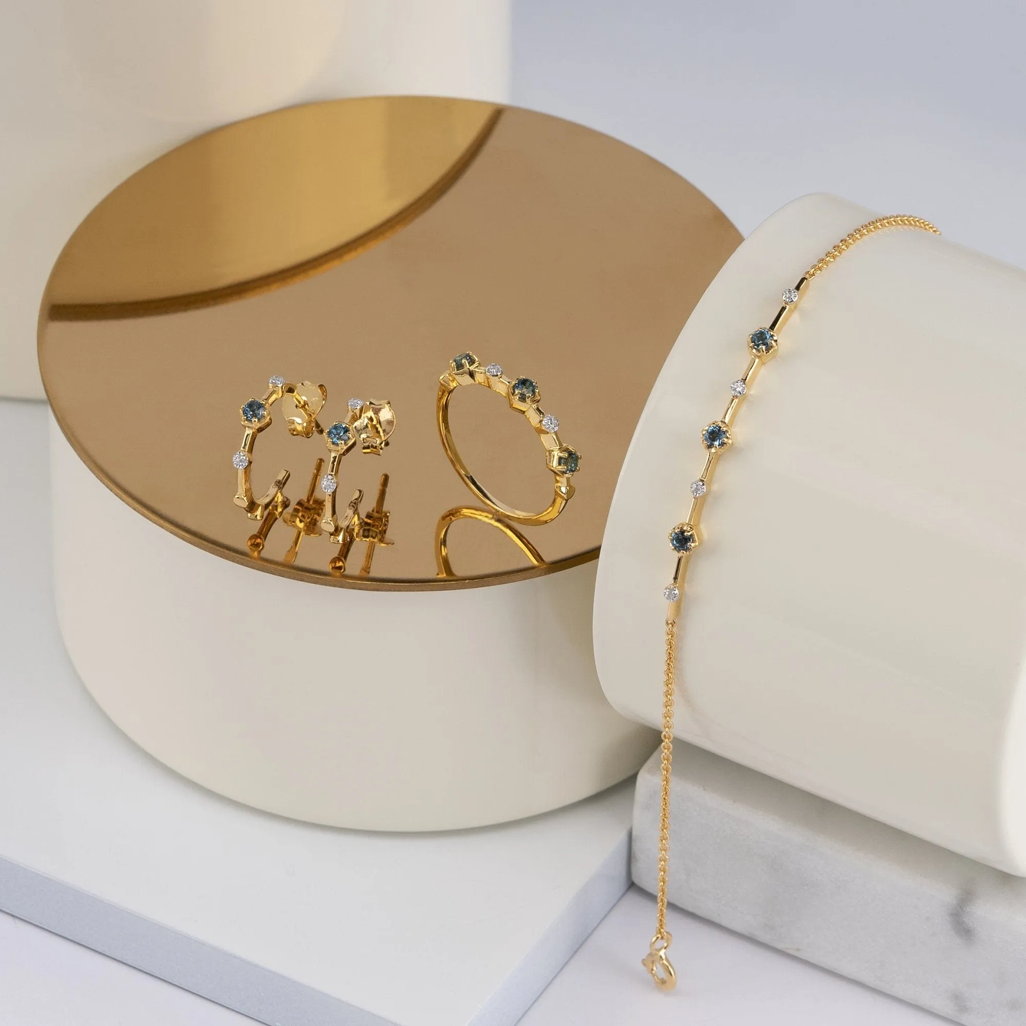 Modern Glam Topaz Panel Bracelet In Gold Plated Sterling Silver sold by Gemondo Jewellery product image thumbnail 2