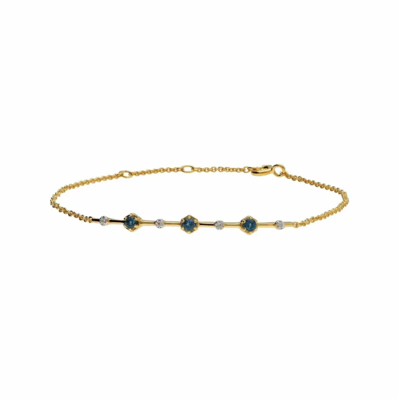 Modern Glam Topaz Panel Bracelet In Gold Plated Sterling Silver sold by Gemondo Jewellery