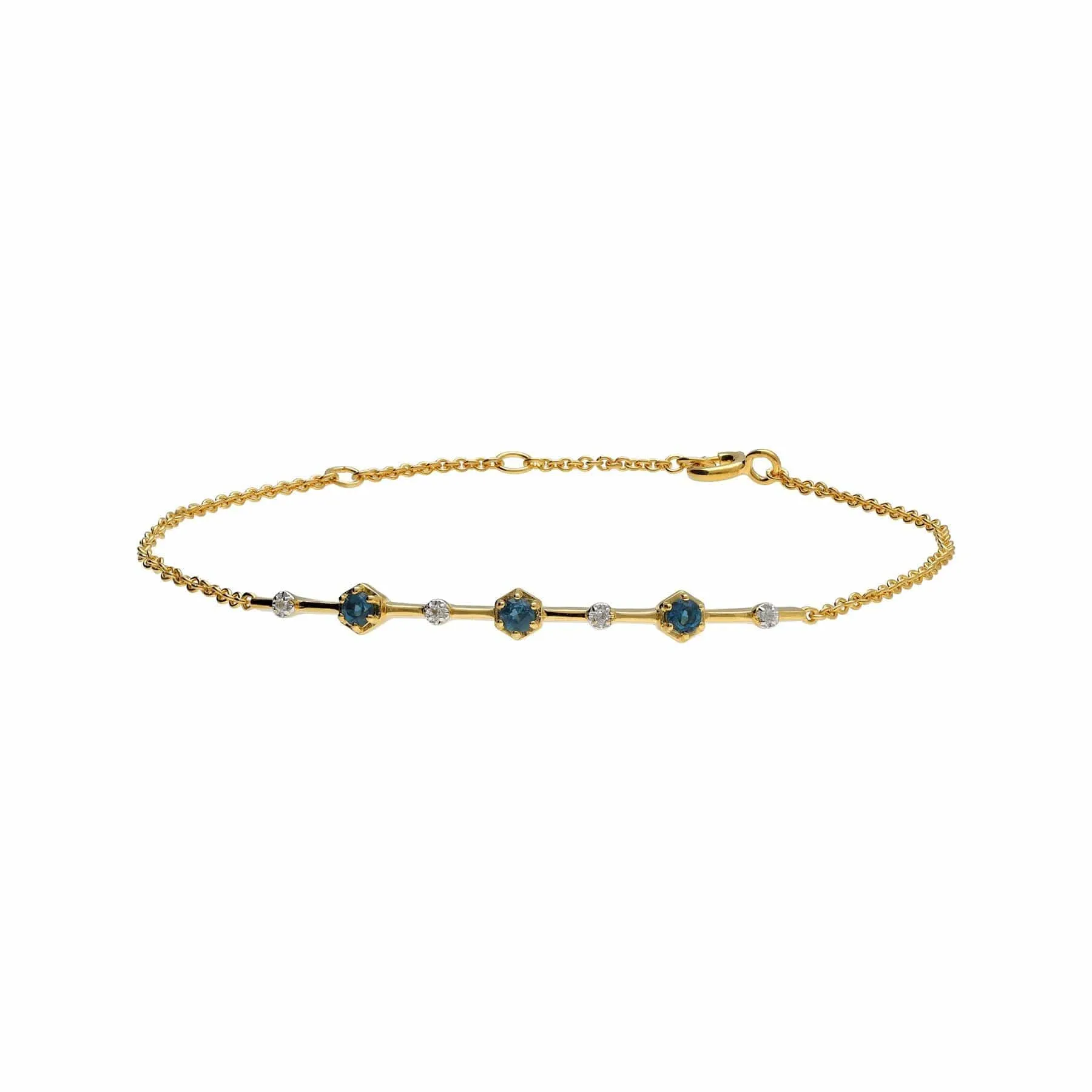 Modern Glam Topaz Panel Bracelet In Gold Plated Sterling Silver sold by Gemondo Jewellery