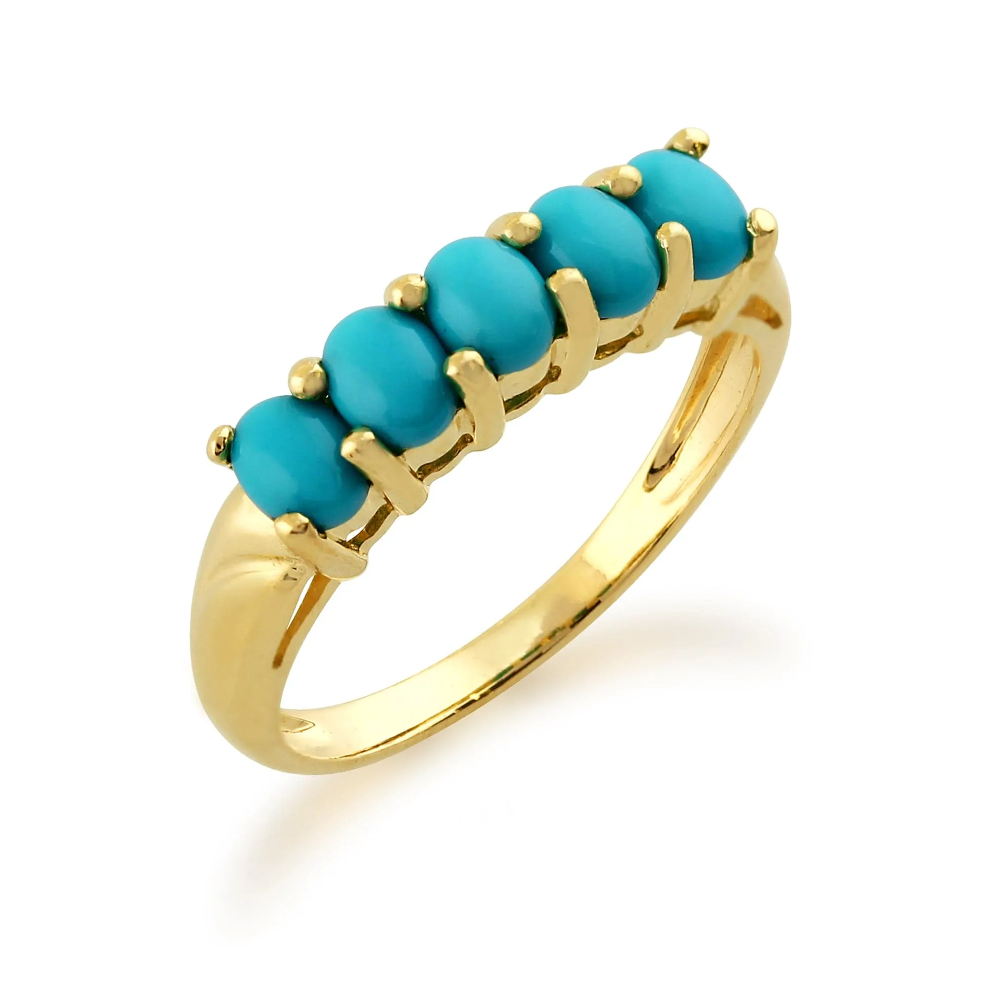 Gemondo 9ct Yellow Gold 0.61ct Turquoise Half Eternity Ring sold by Gemondo Jewellery product image thumbnail 2