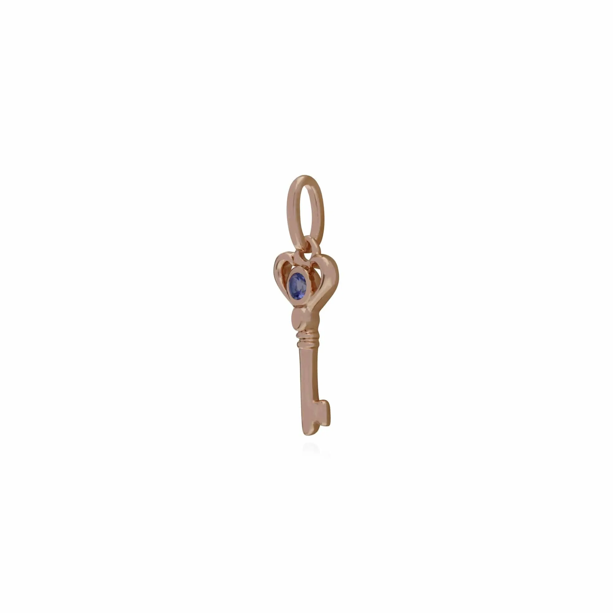 Gemondo Rose Gold Plated Sterling Silver Tanzanite Small Key Charm sold by Gemondo Jewellery product image thumbnail 2