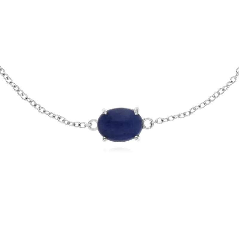 Gemondo Sterling Silver Sodalite Single Stone Oval 19cm Bracelet sold by Gemondo Jewellery