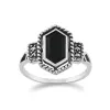 Gemondo Sterling Silver 1.00ct Black Onyx & 4.8pt Marcasite Art Deco Style Ring sold by Gemondo Jewellery