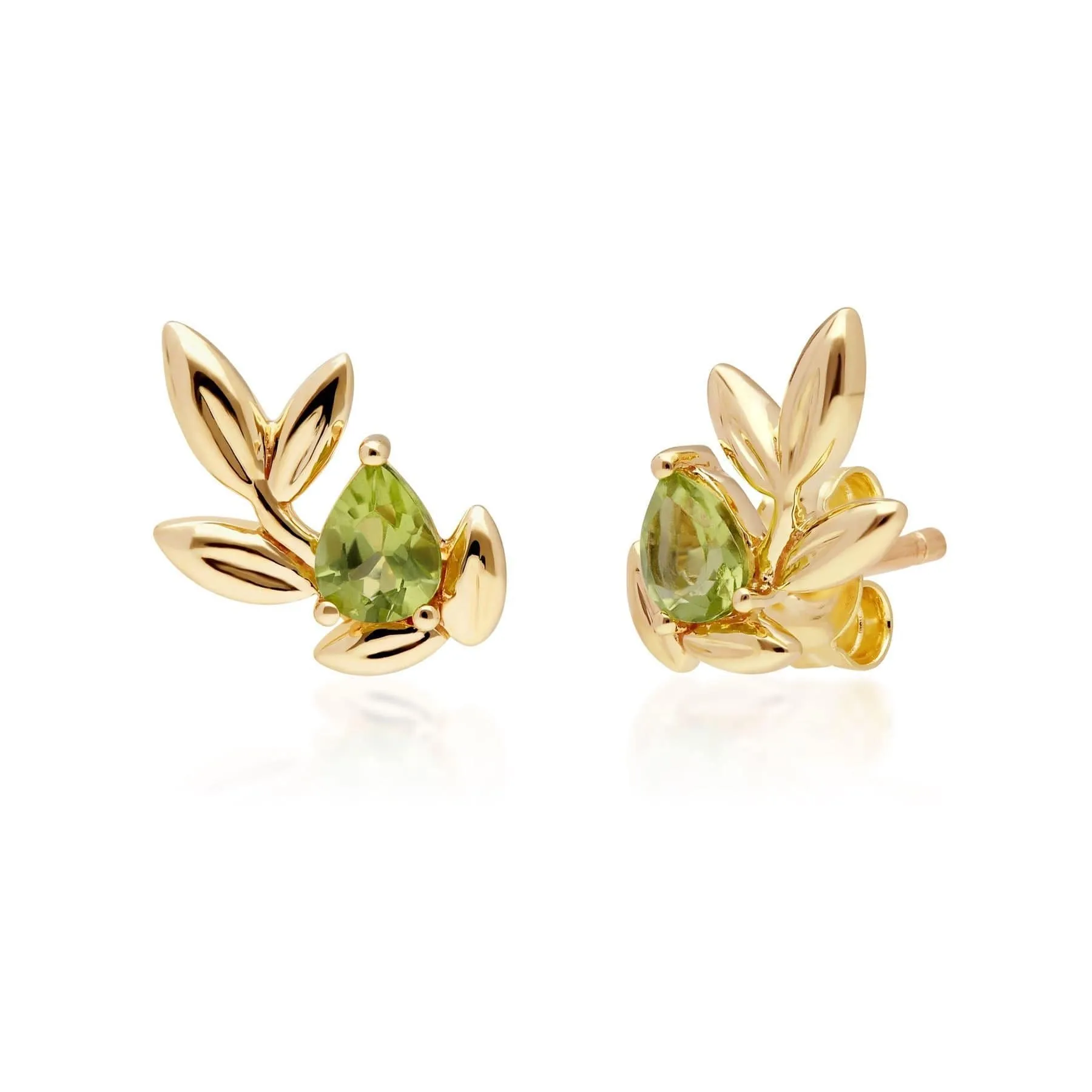 O Leaf Peridot Stud Earring & Ring Set in 9ct Yellow Gold sold by Gemondo Jewellery product image thumbnail 2