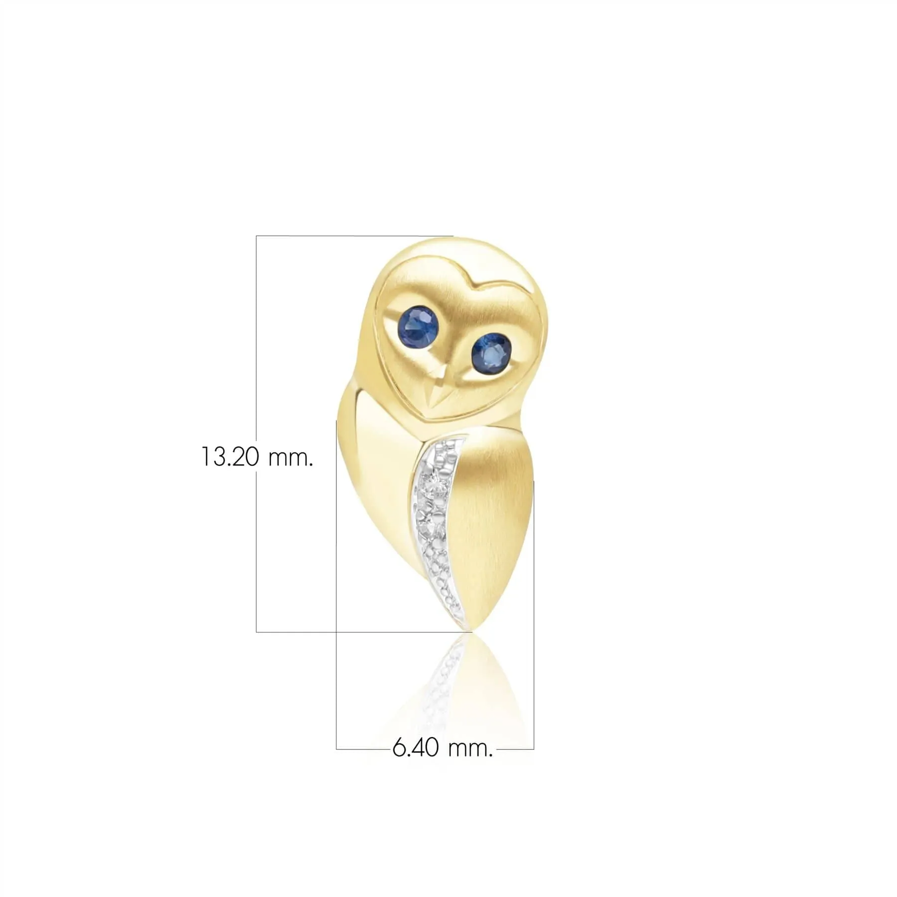 Gardenia Sapphire and White Sapphire Owl Pin in 9ct Yellow Gold sold by Gemondo Jewellery product image thumbnail 3