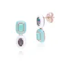 Siberian Waltz Triplet Opal & Turquoise Drop Earrings In Sterling Silver sold by Gemondo Jewellery