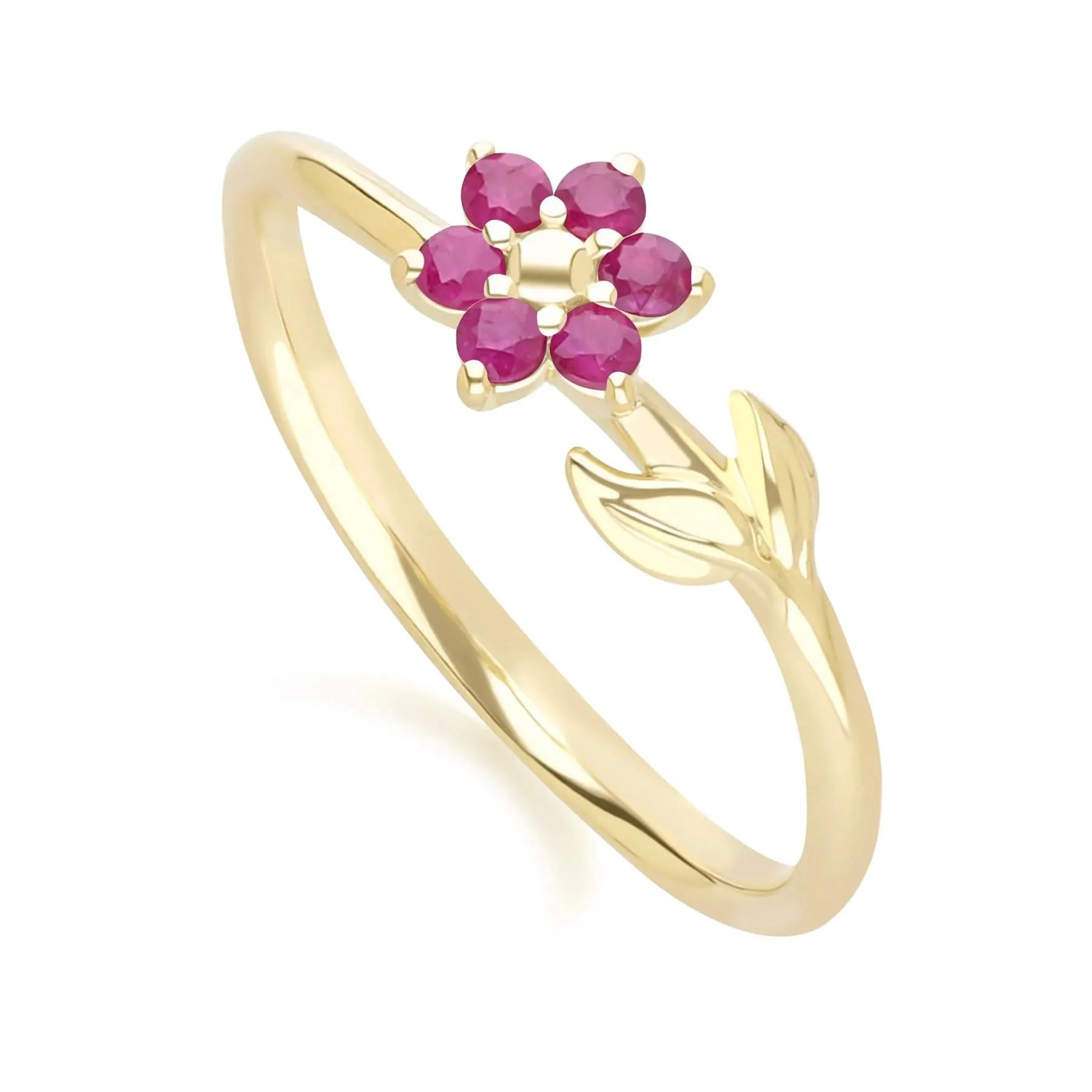 Floral Vine Ruby Ring in 9ct Yellow Gold sold by Gemondo Jewellery product image thumbnail 3