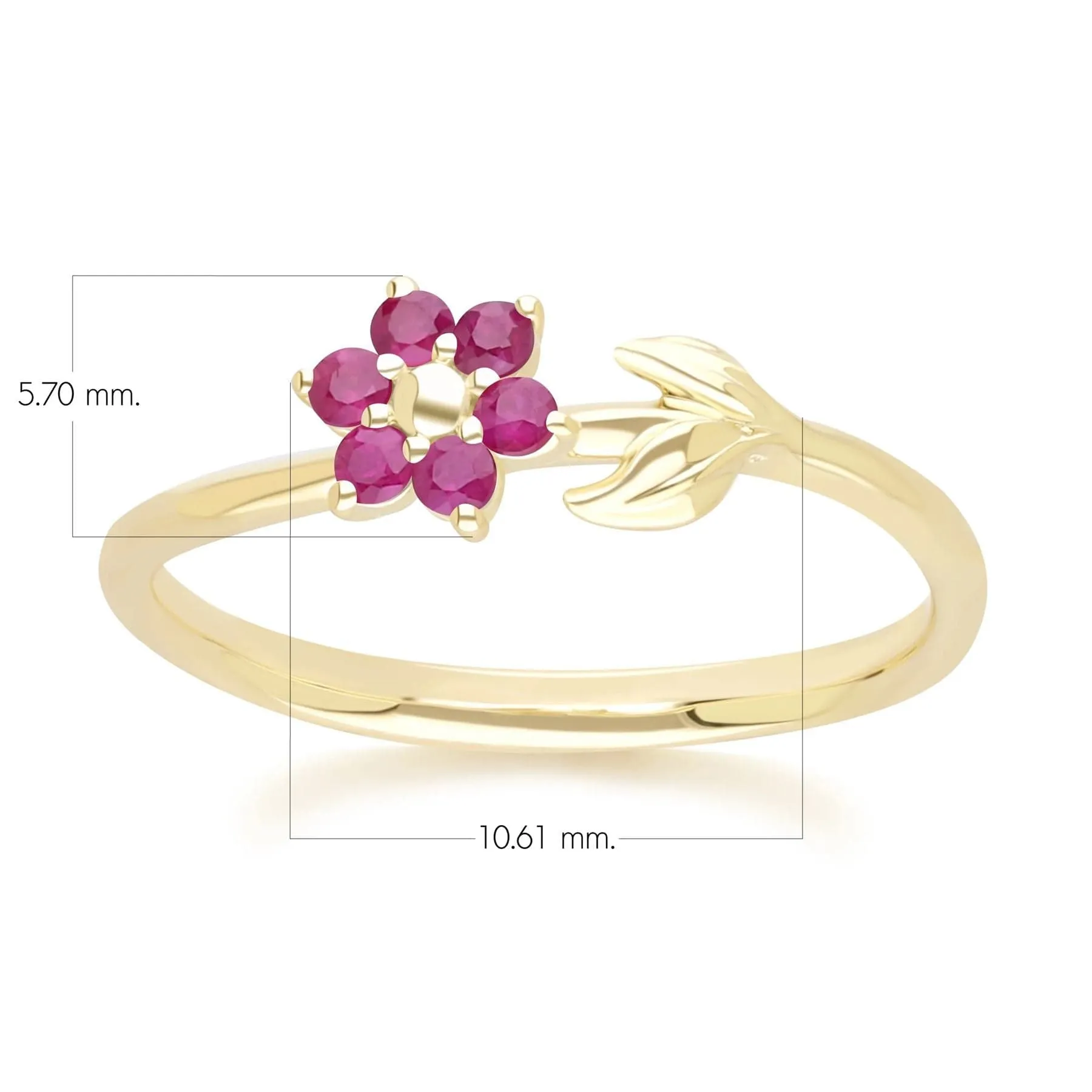 Floral Vine Ruby Ring in 9ct Yellow Gold sold by Gemondo Jewellery product image thumbnail 4