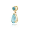 Classic Pear & Round Blue Topaz Drop Earrings & Pendant Set in 9ct Yellow Gold sold by Gemondo Jewellery