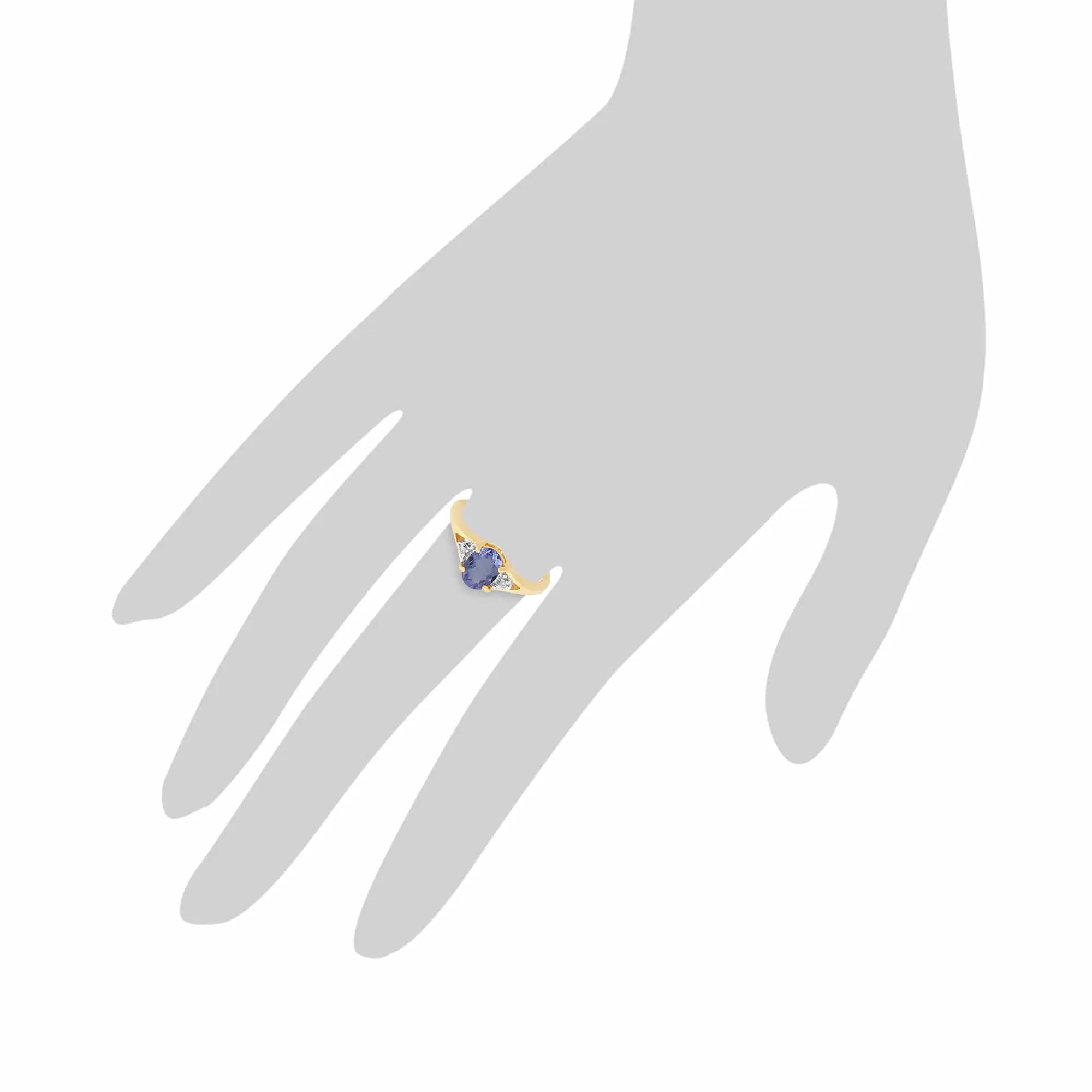 Gemondo 9ct Yellow Gold 0.69ct Tanzanite & Diamond Ring sold by Gemondo Jewellery product image thumbnail 3