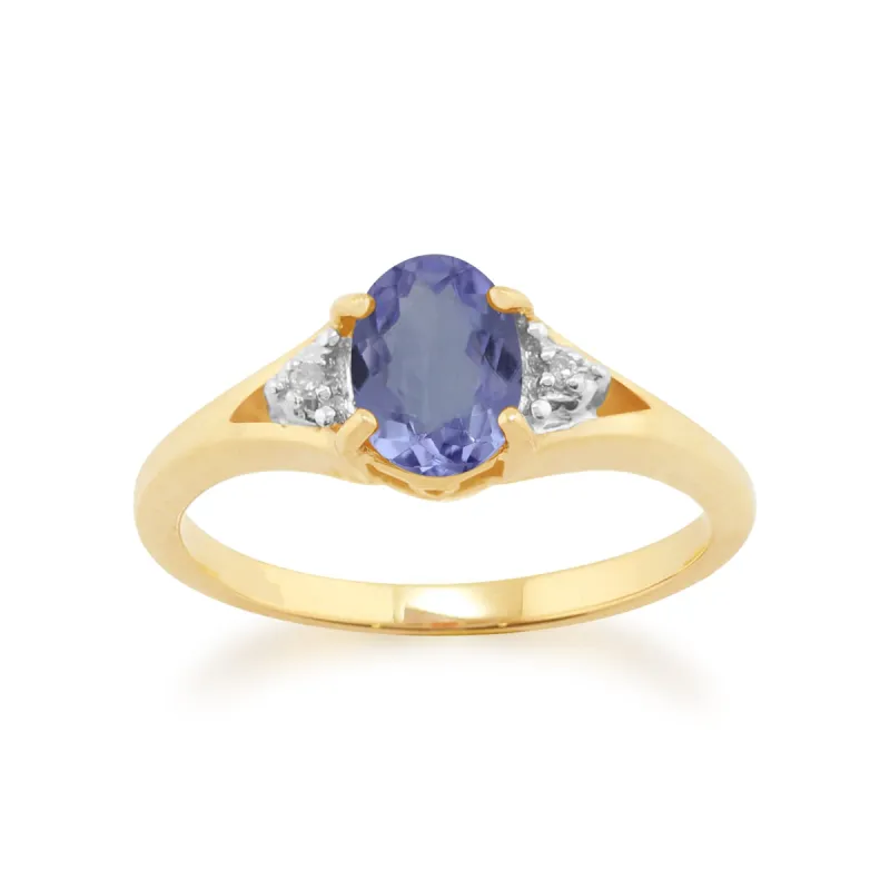 Gemondo 9ct Yellow Gold 0.69ct Tanzanite & Diamond Ring sold by Gemondo Jewellery