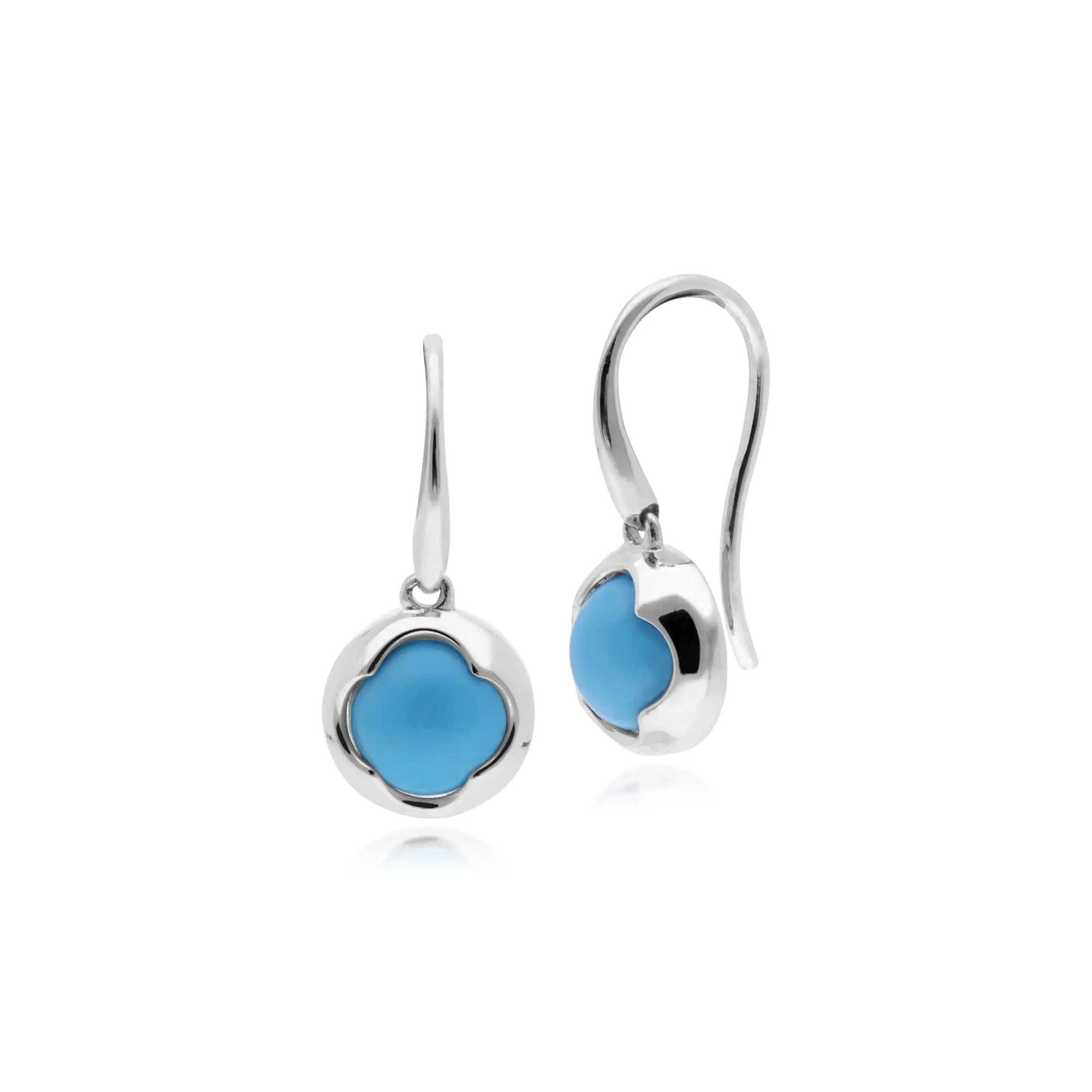 Geometric Sugarloaf Turquoise Circular Prism Drop Earrings in 925 Sterling Silver sold by Gemondo Jewellery
