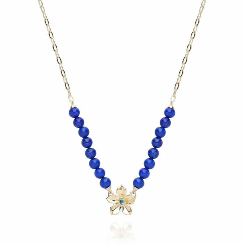 ECFEW™ Creator Lapis Lazuli & Blue Topaz Necklace In Gold Plated Sterling Silver sold by Gemondo Jewellery