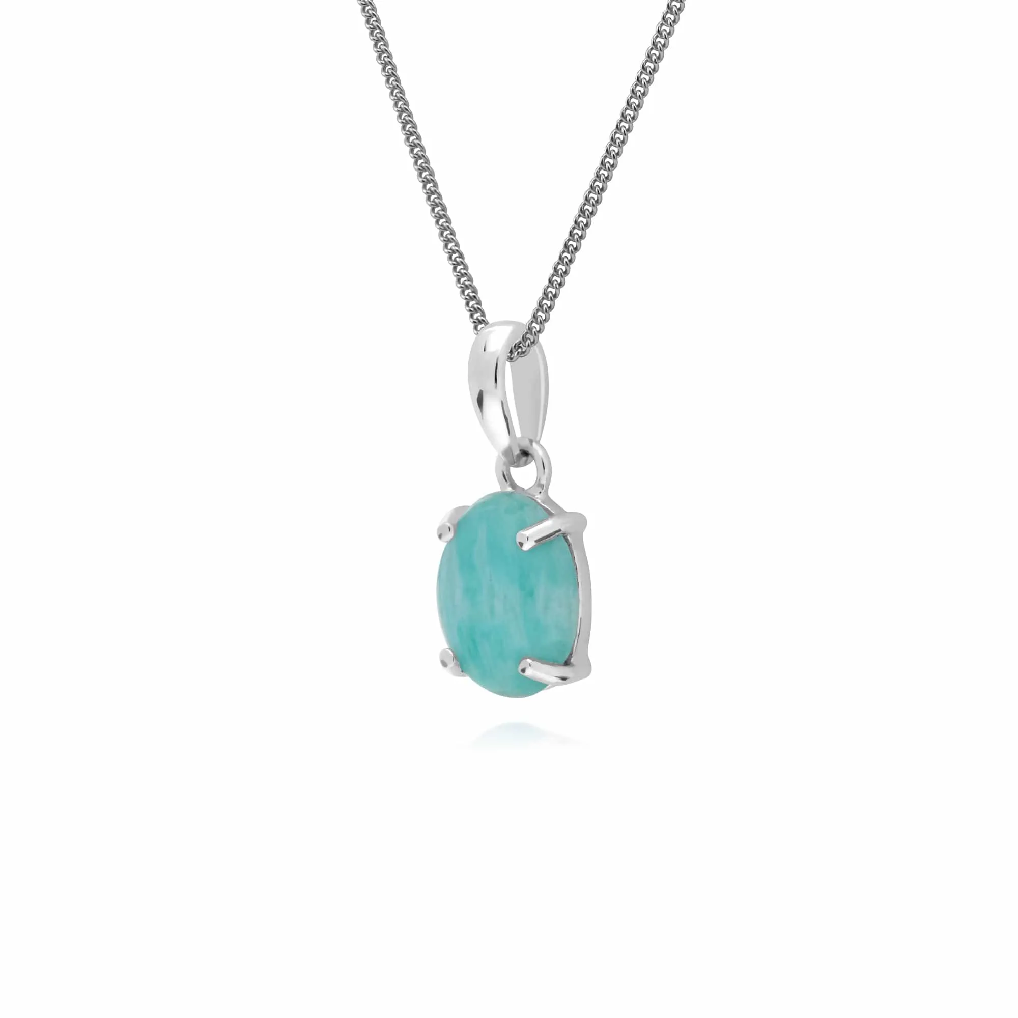 Gemondo Sterling Silver Amazonite Single Stone Oval 45cm Necklace sold by Gemondo Jewellery product image thumbnail 2