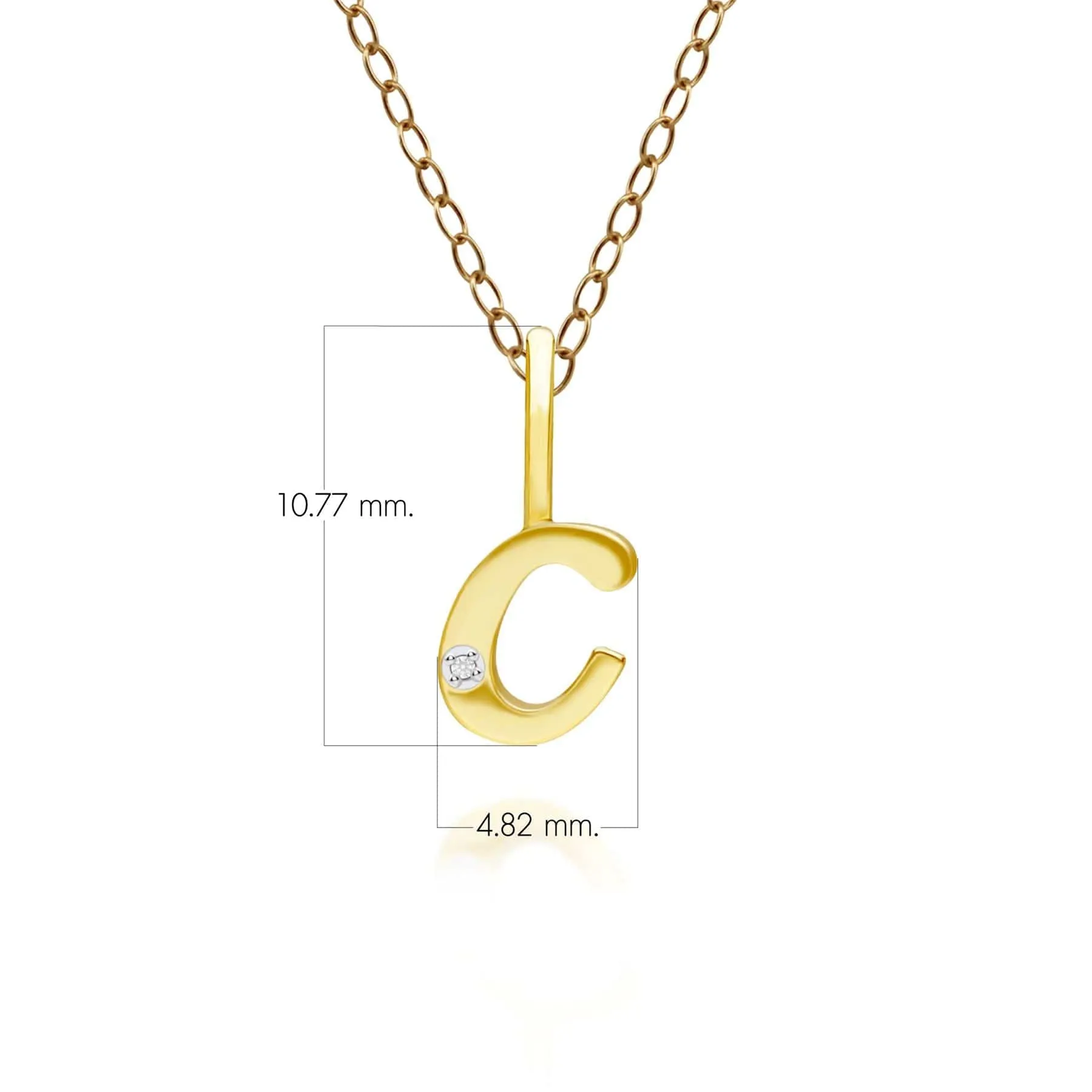 Alphabet Letter C Diamond pendant in 9ct Yellow Gold sold by Gemondo Jewellery product image thumbnail 3