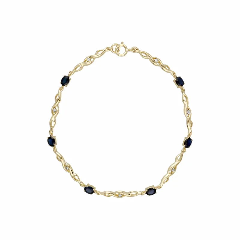Infinity Luxe Sapphire & Diamond Tennis Bracelet in 9ct Gold sold by Gemondo Jewellery