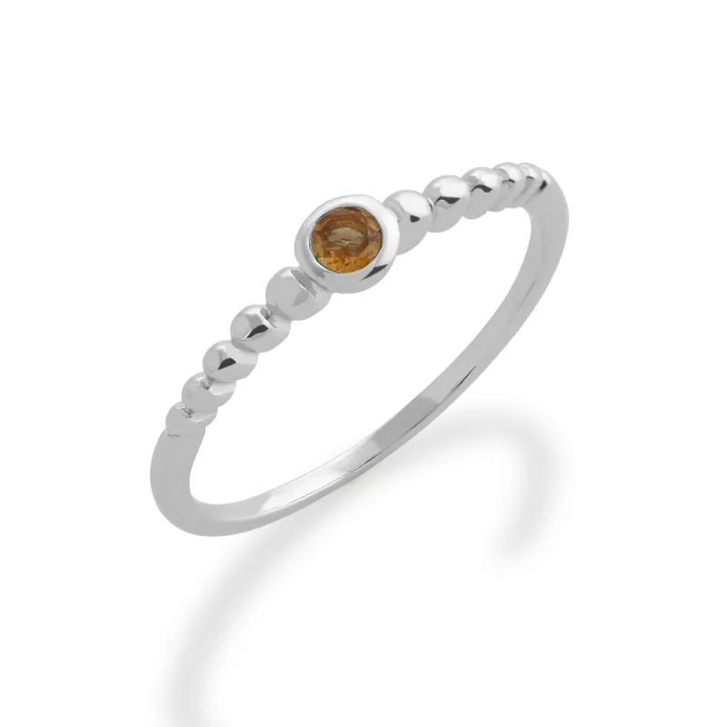 Gemondo 925 Sterling Silver 0.08ct Citrine Stackable Birthstone Ring sold by Gemondo Jewellery