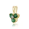 Classic Round Emerald & Diamond Cluster Pendant in 9ct Yellow Gold sold by Gemondo Jewellery