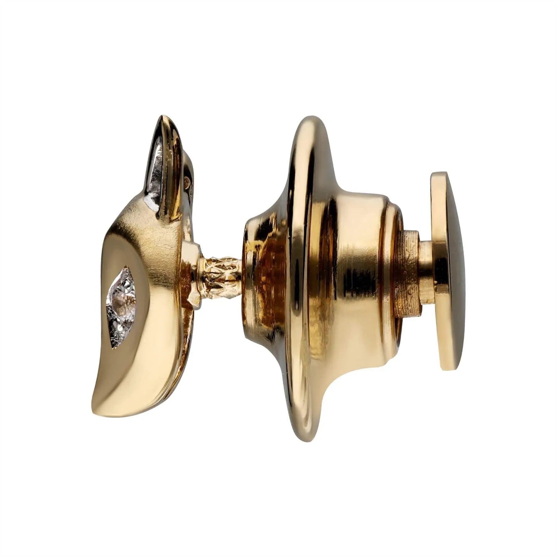 Gardenia White Sapphire Fox Pin In 9ct Yellow Gold sold by Gemondo Jewellery product image thumbnail 4