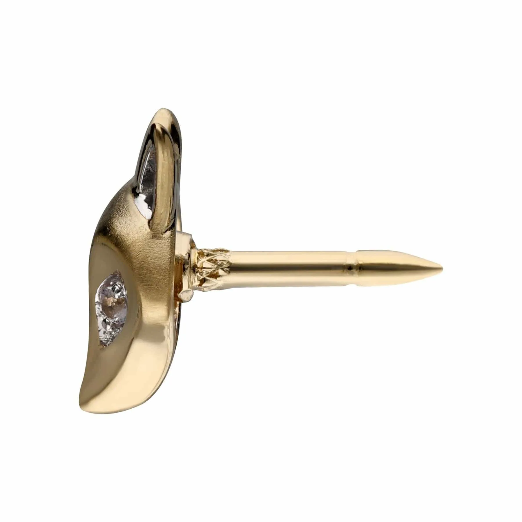 Gardenia White Sapphire Fox Pin In 9ct Yellow Gold sold by Gemondo Jewellery product image thumbnail 3