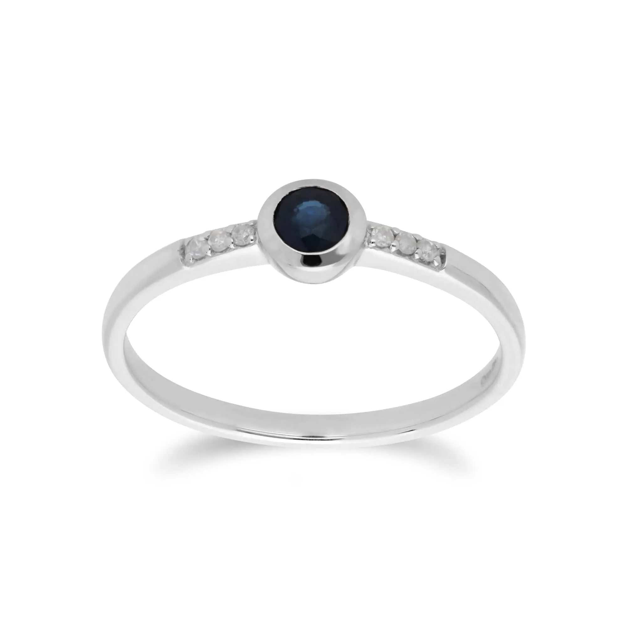 Gemondo 9ct White Gold 0.22ct Sapphire and 0.03ct Diamond Solitaire Ring sold by Gemondo Jewellery