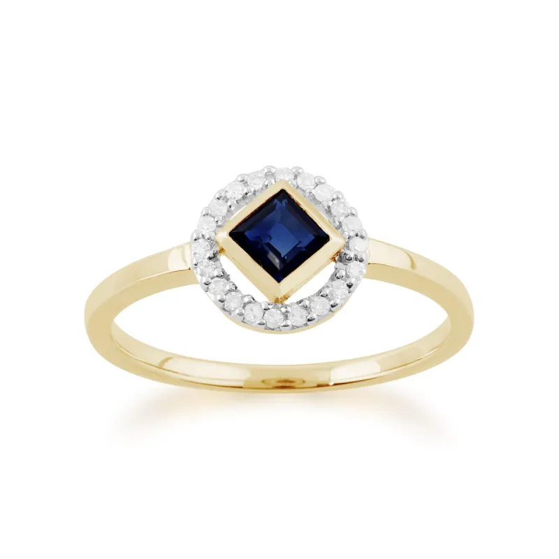 Gemondo 9ct Yellow Gold 0.34ct Sapphire & Diamond Ring sold by Gemondo Jewellery
