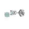 Classic Round Jade Claw Set Stud Earrings in 9ct White Gold 3.5mm sold by Gemondo Jewellery