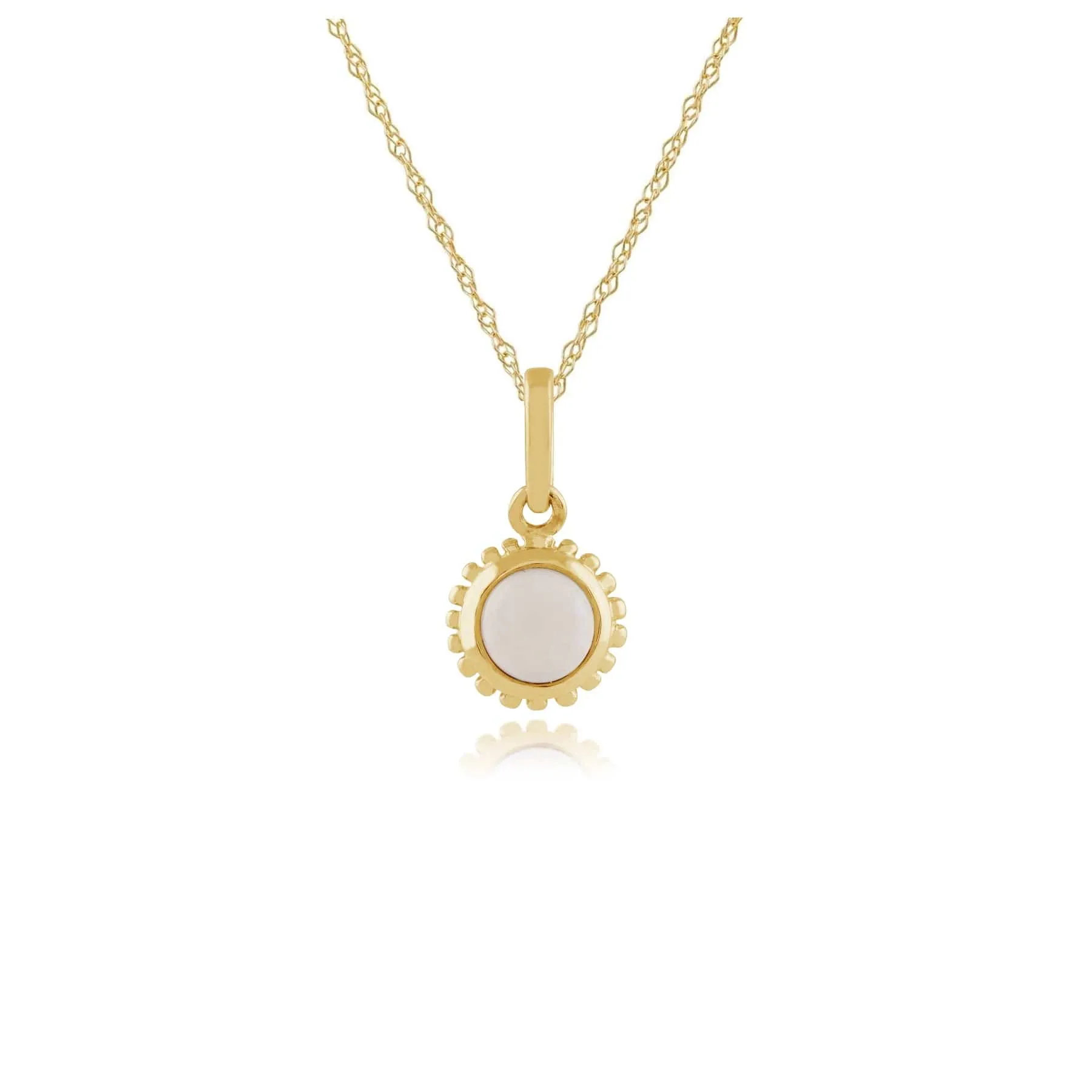 Gemondo 9ct Yellow Gold 0.22ct Opal Single Stone Pendant on Chain sold by Gemondo Jewellery