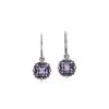 Art Deco Style Cushion Amethyst & Marcasite Cushion Drop Earrings & Necklace Set in 925 Sterling Silver sold by Gemondo Jewellery