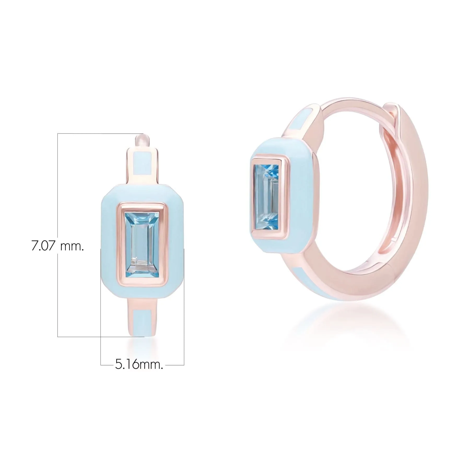 Siberian Waltz Blue Enamel & Swiss Blue Topaz Hoop Earrings In 18ct Rose Gold Plated Sterling Silver sold by Gemondo Jewellery product image thumbnail 4