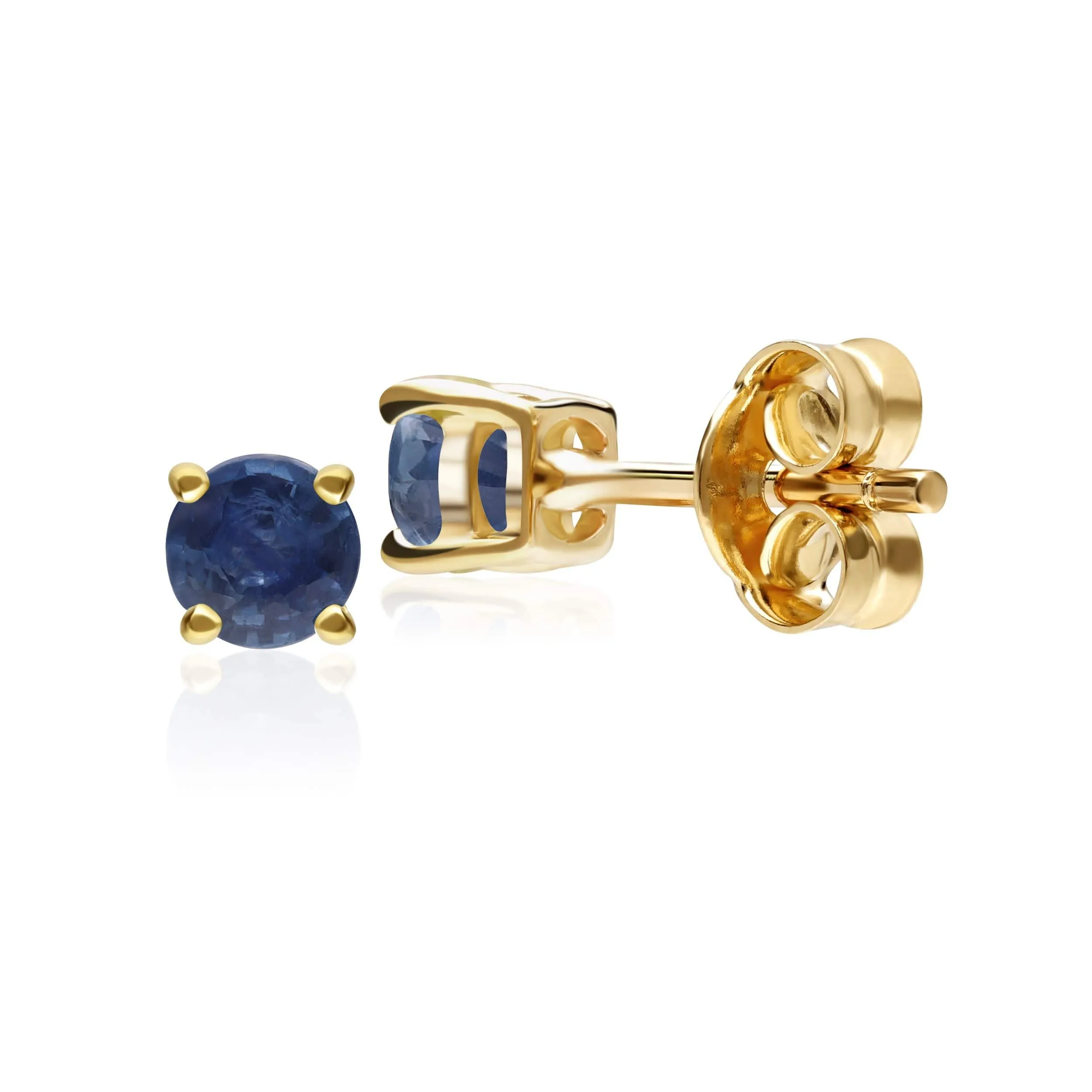 Classic Round Sapphire Stud Earrings in 9ct Yellow Gold 3.5mm sold by Gemondo Jewellery product image thumbnail 3