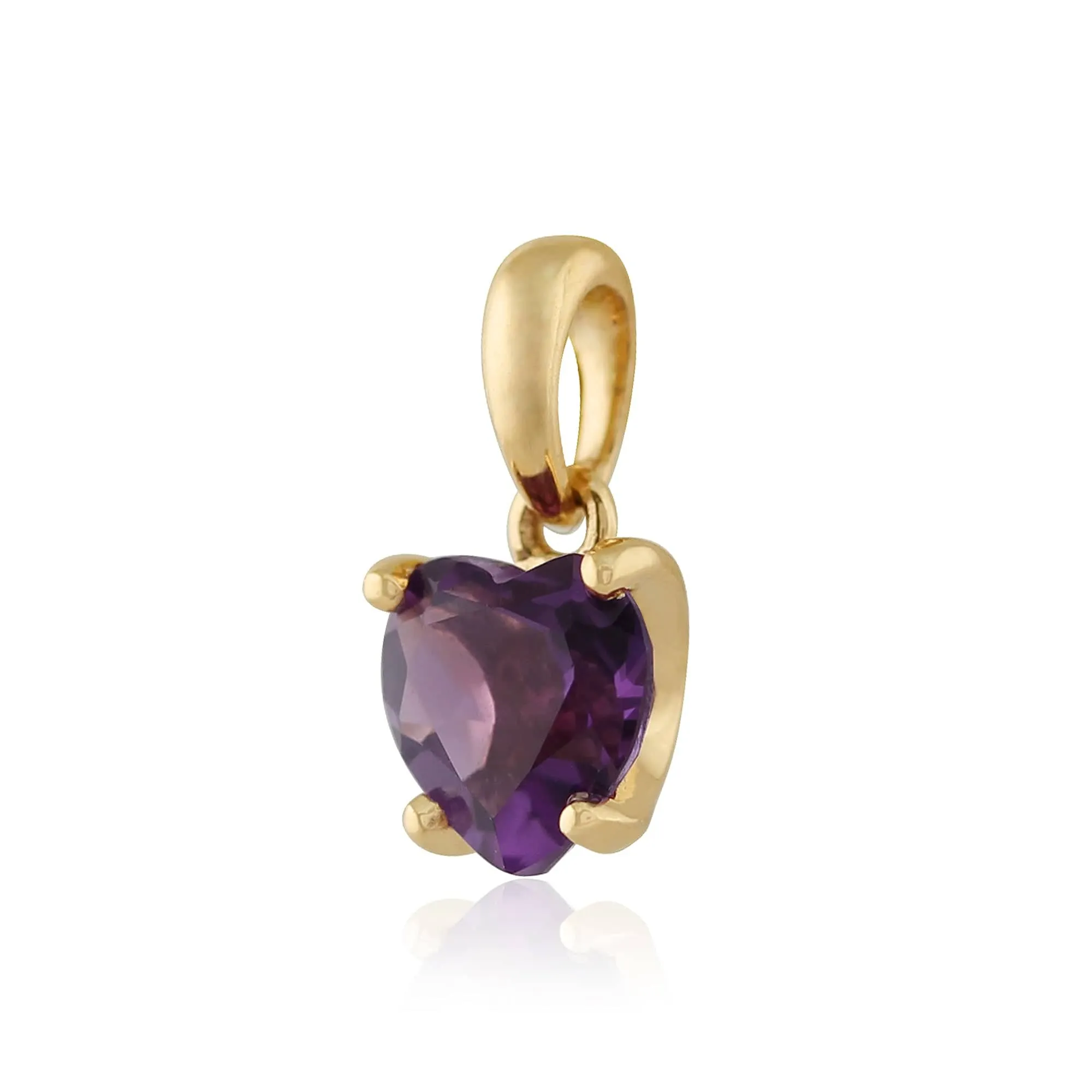 Classic Heart Amethyst Pendant in 9ct Yellow Gold sold by Gemondo Jewellery product image thumbnail 2