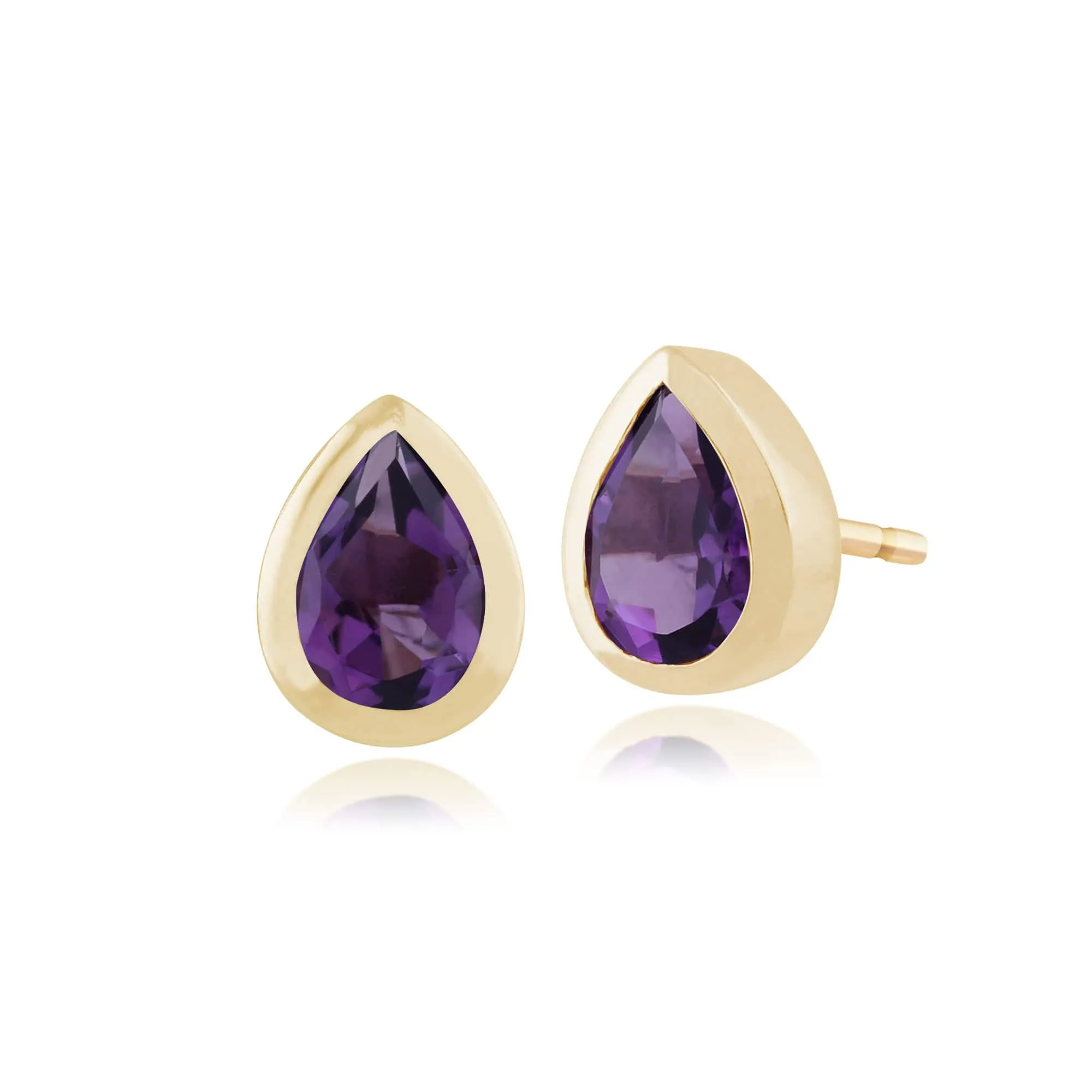Gemondo 9ct Yellow Gold 0.72ct Amethyst Stud Earrings sold by Gemondo Jewellery